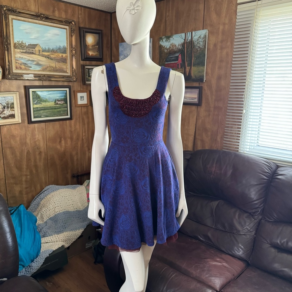 Free People Beaded Floral Boho Dress